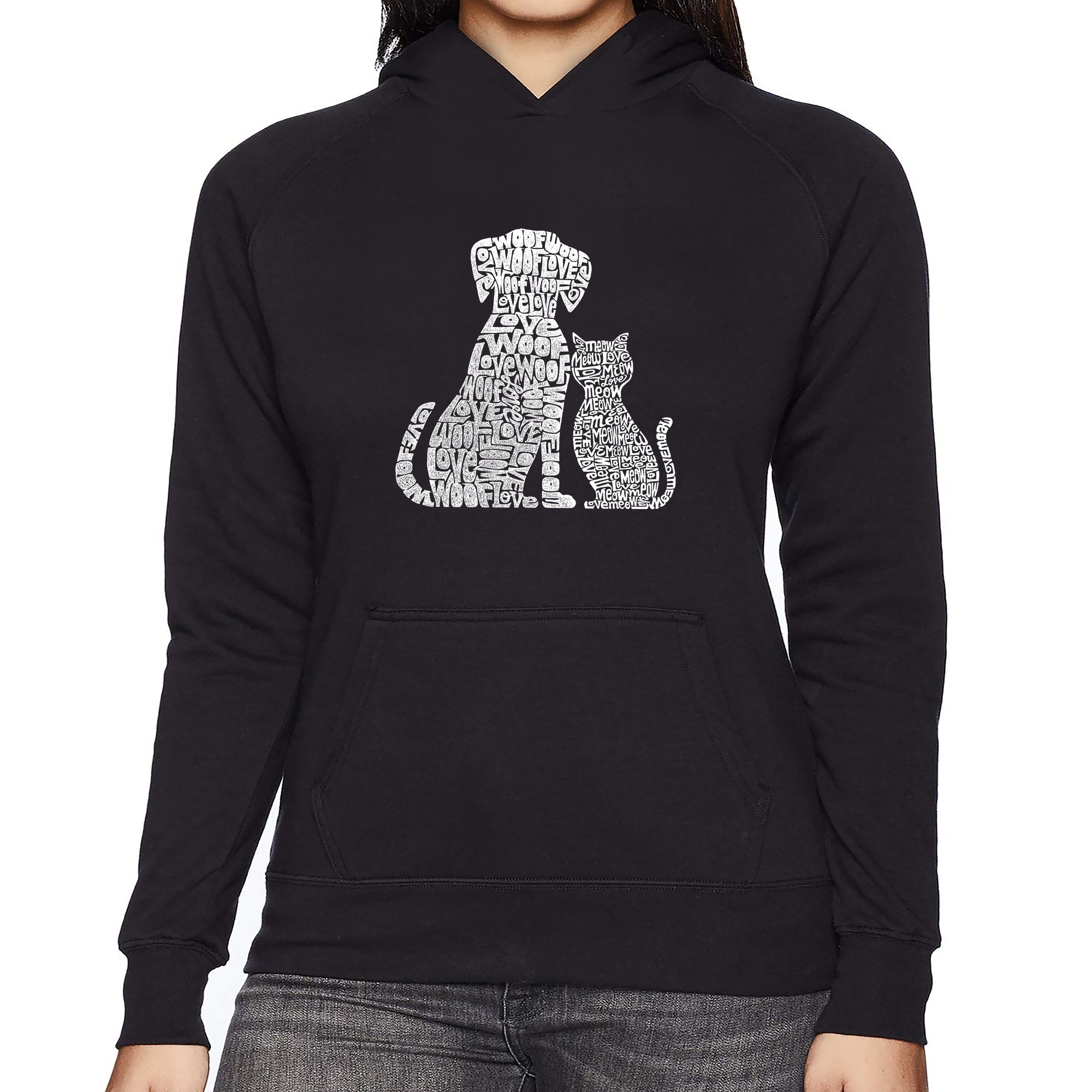 Dogs and Cats - Women's Word Art Hooded Sweatshirt、mySite、camillekostekn
