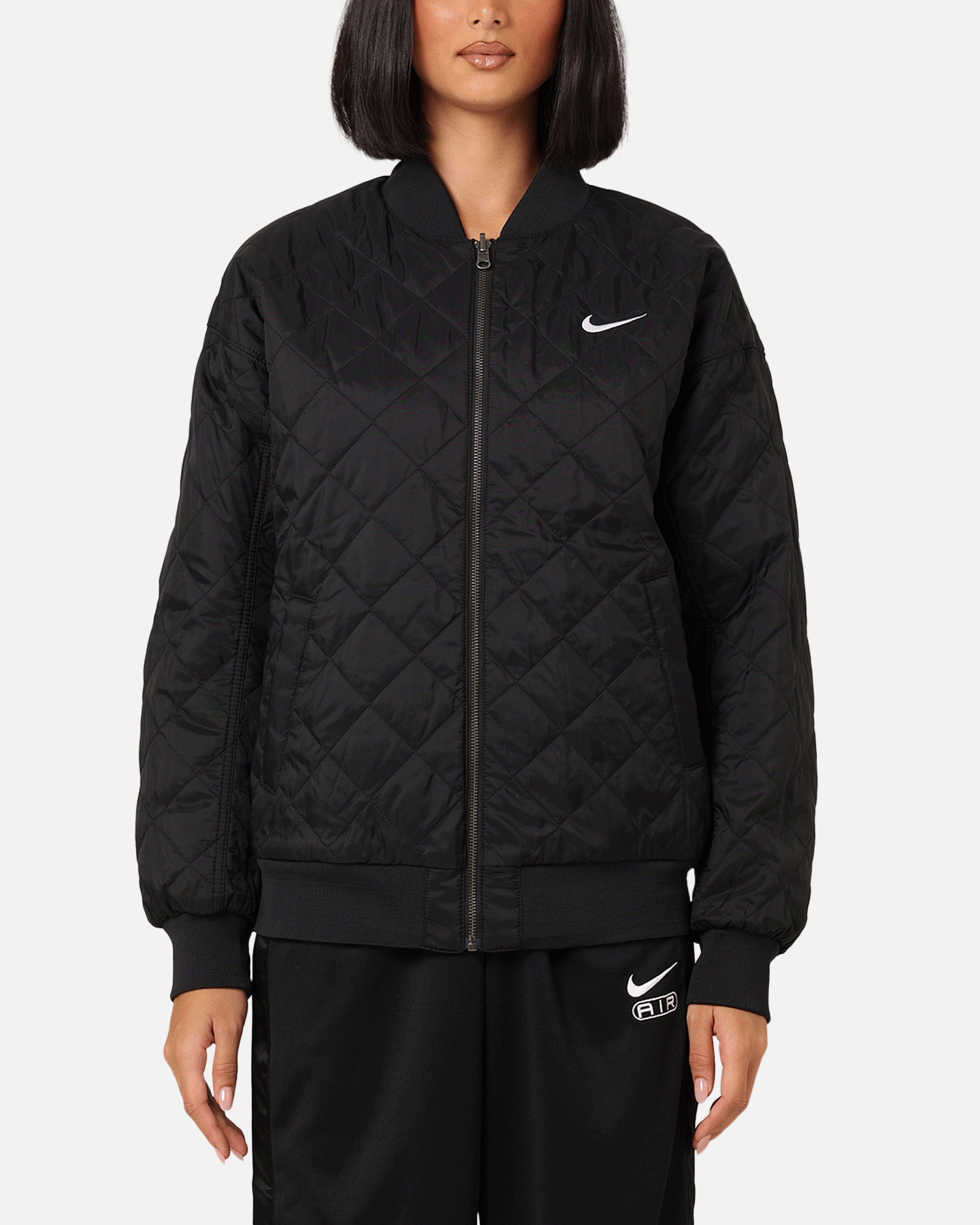 Nike Women's Sportswear Reversible Varsity Bomber Jacket Black/White、mySite、zt4zffjzw