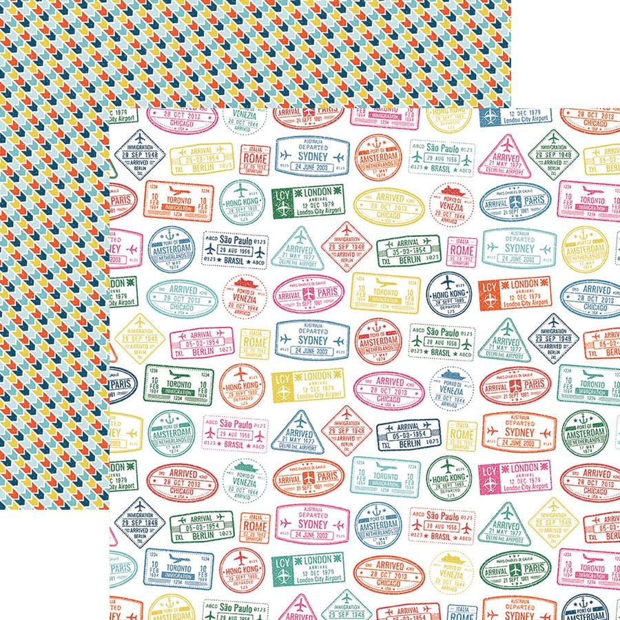  Scrapbook Paper - Passport Stamps、mySite、ghnorth