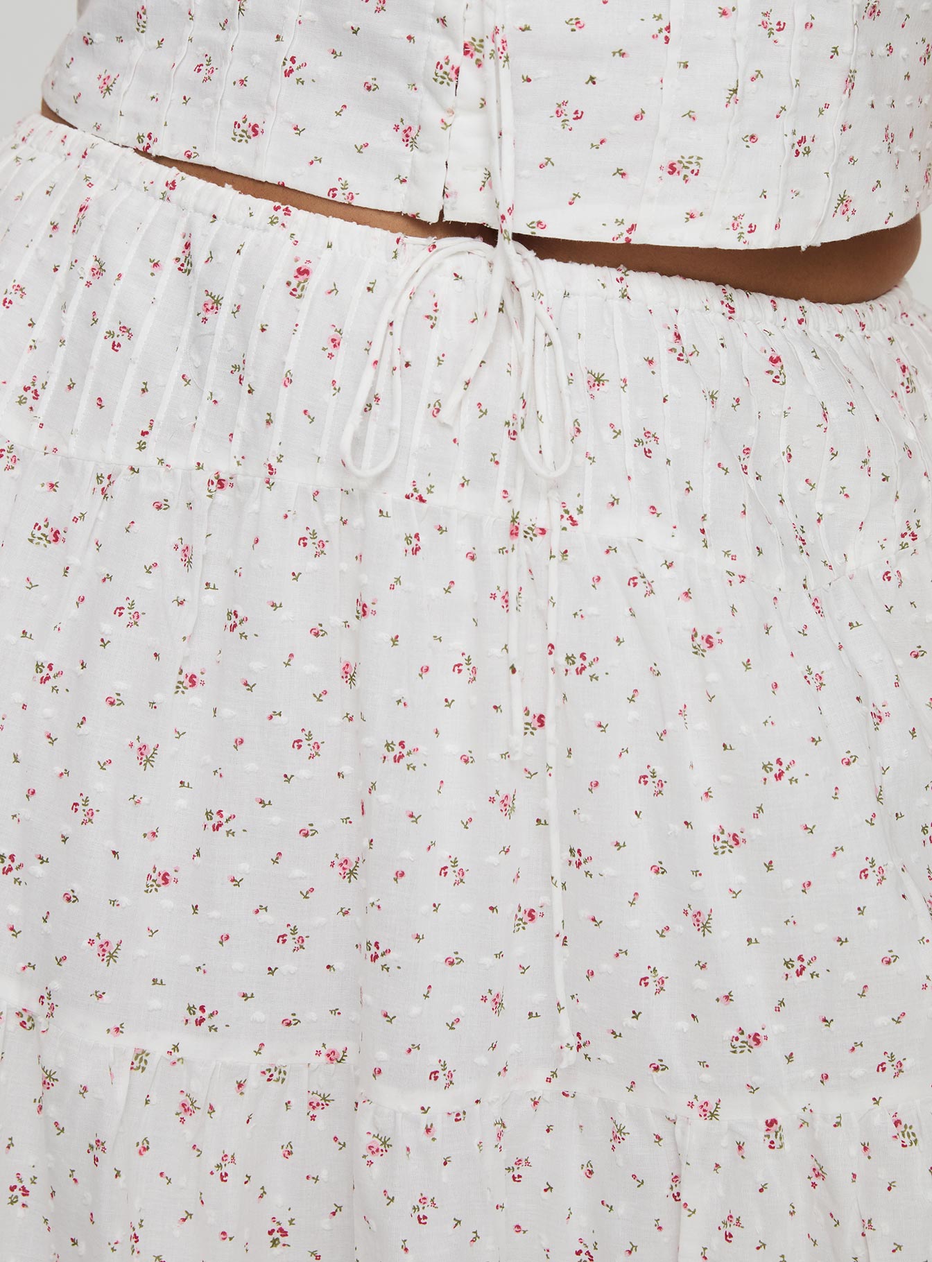 Cherry On Top Maxi Skirt White Floral Curve、mySite、solidvoid