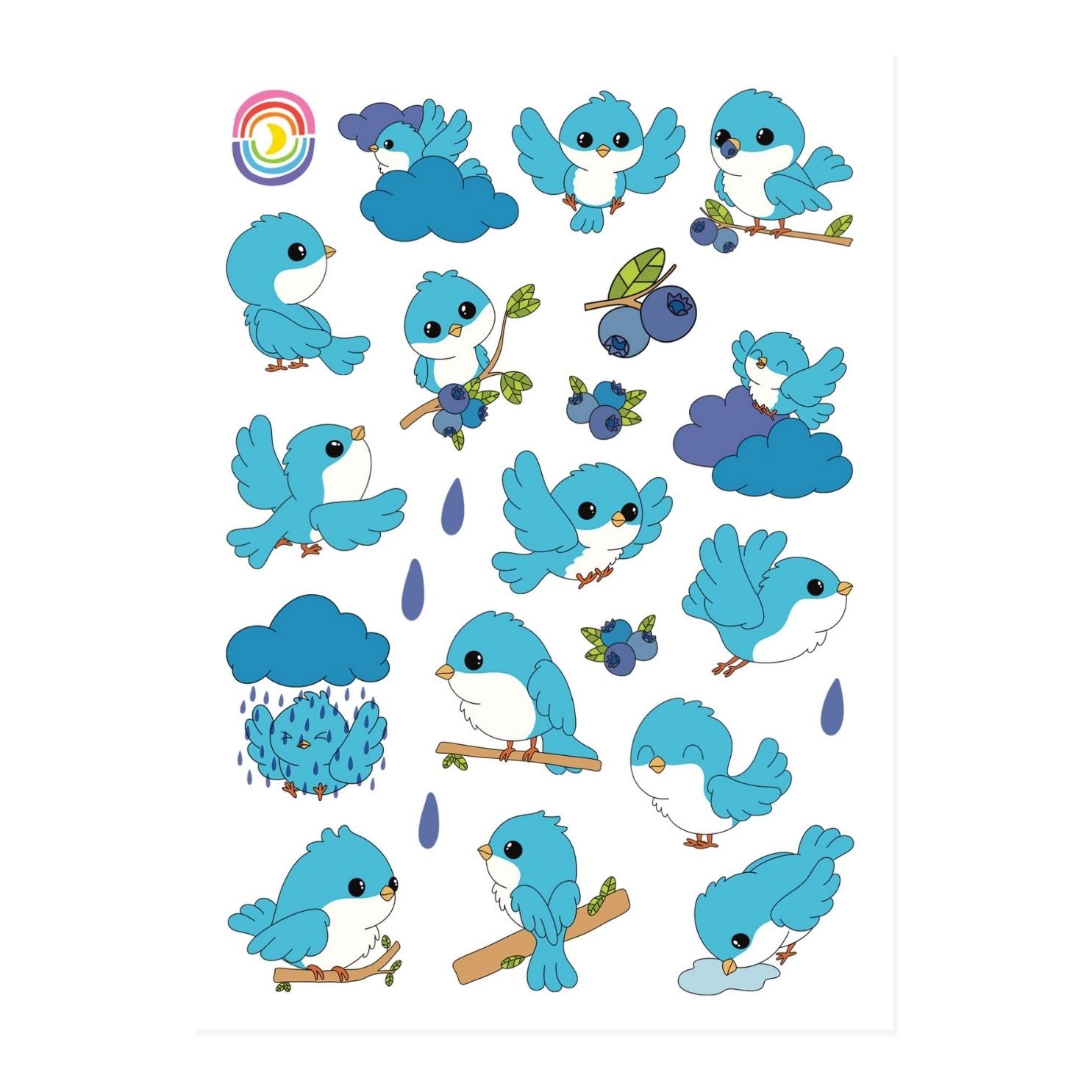  Chibi Tweets Frosted Glitter Sticker Sheet、mySite、ghnorth