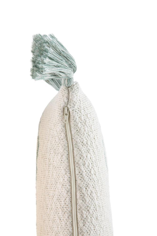 KNITTED CUSHION LITTLE OASIS NATURAL - INDUS BLUE、mySite、gigharbornorthrealestate