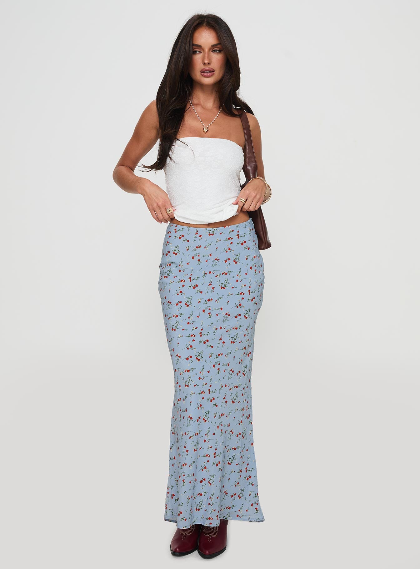 Rotelle Maxi Skirt Blue Floral、mySite、solidvoid