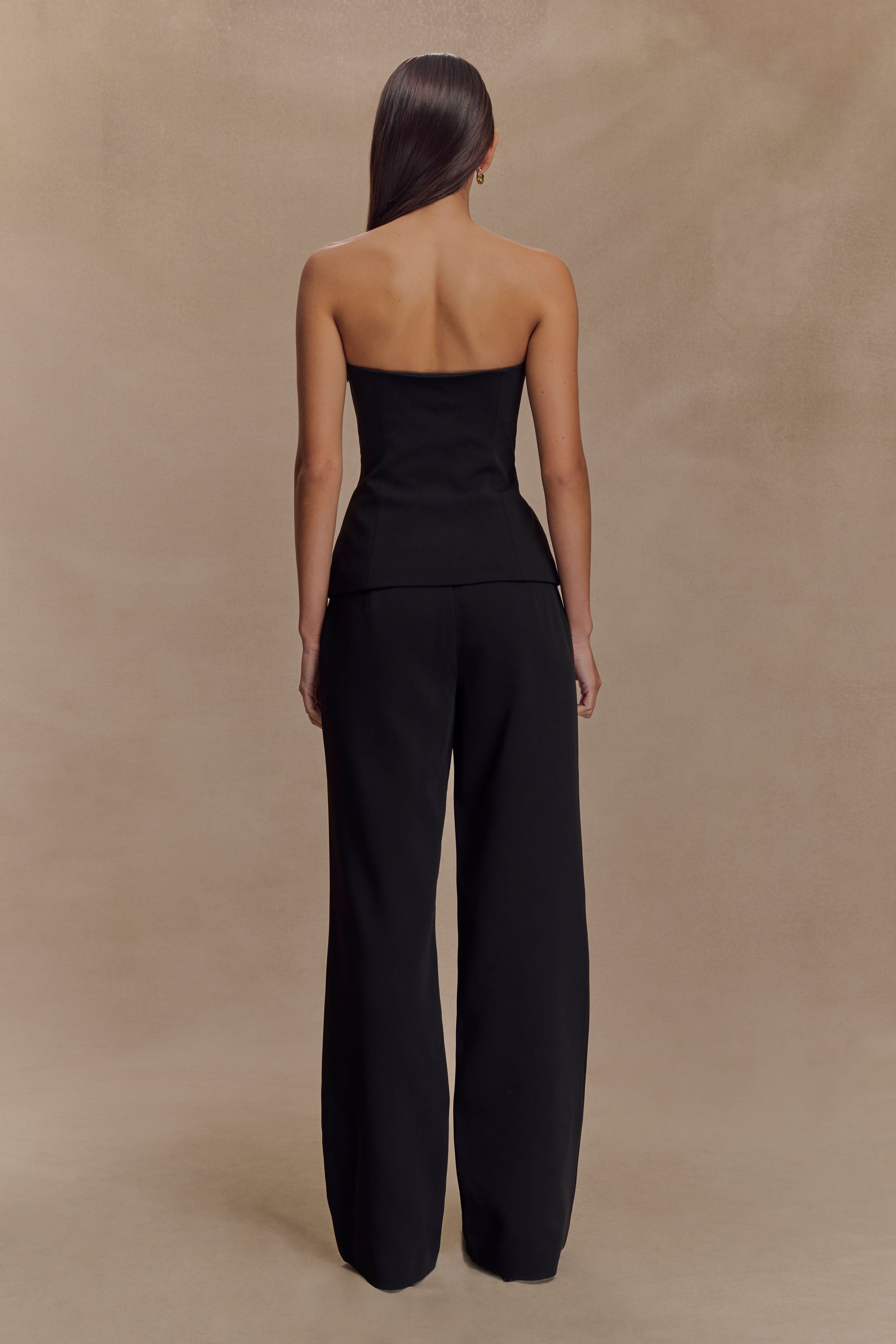 Lindie Strapless Suiting Top - Black、mySite、solidvoid