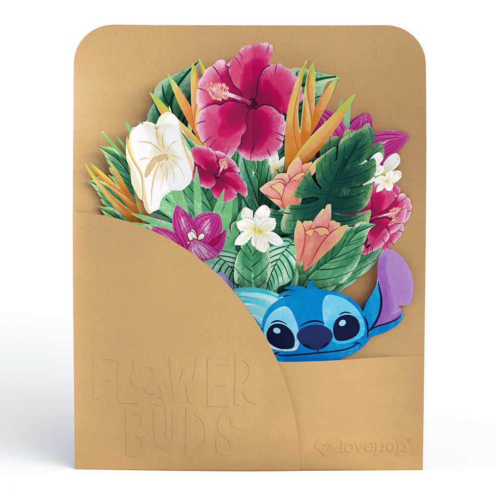 Disney’s Stitch Plushpop Card & Flower Buds Bouquet Bundle、mySite、solidvoid