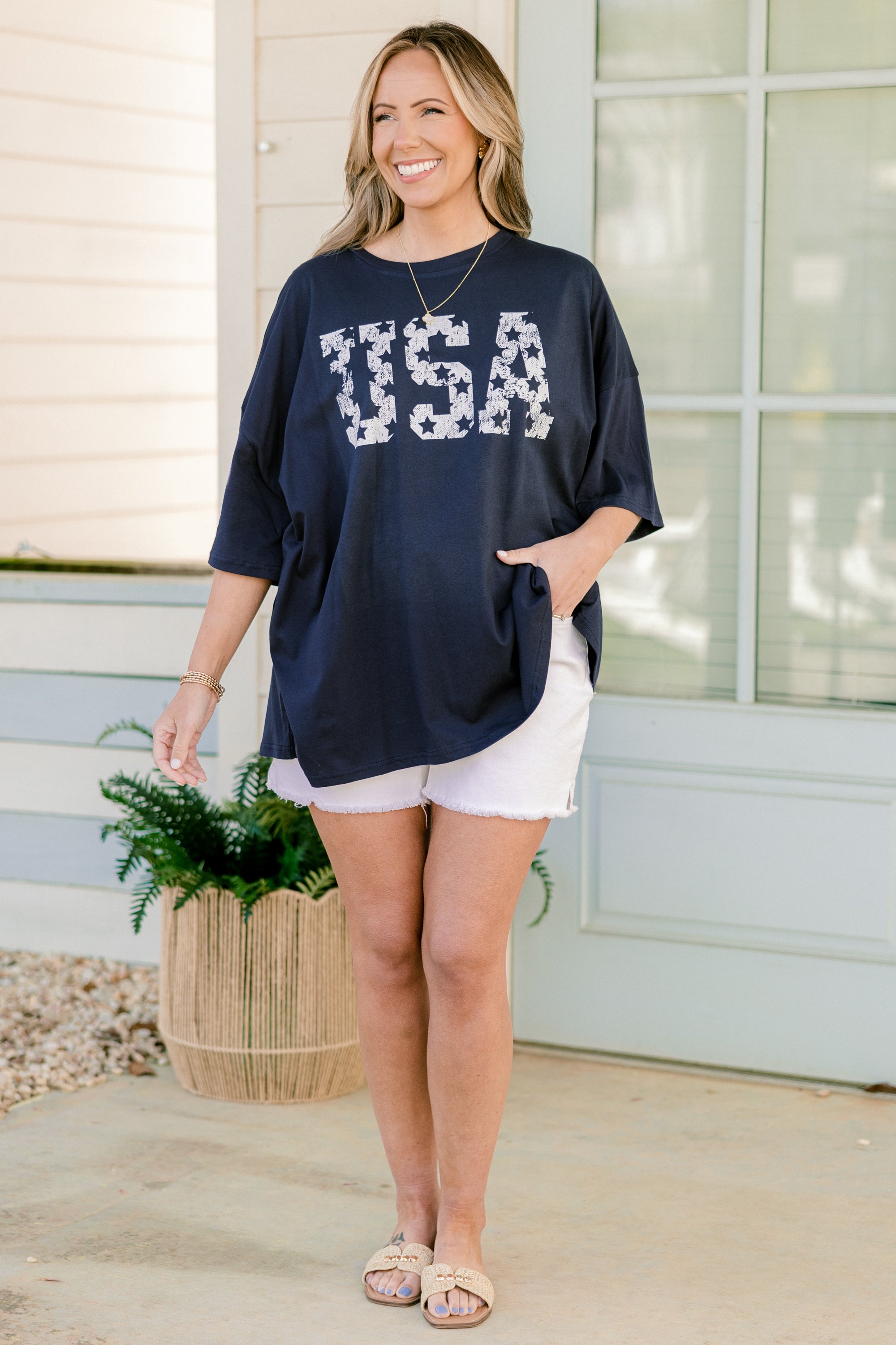  Vintage USA Boyfriend Tee, Midnight Navy、mySite、justintrudeaud