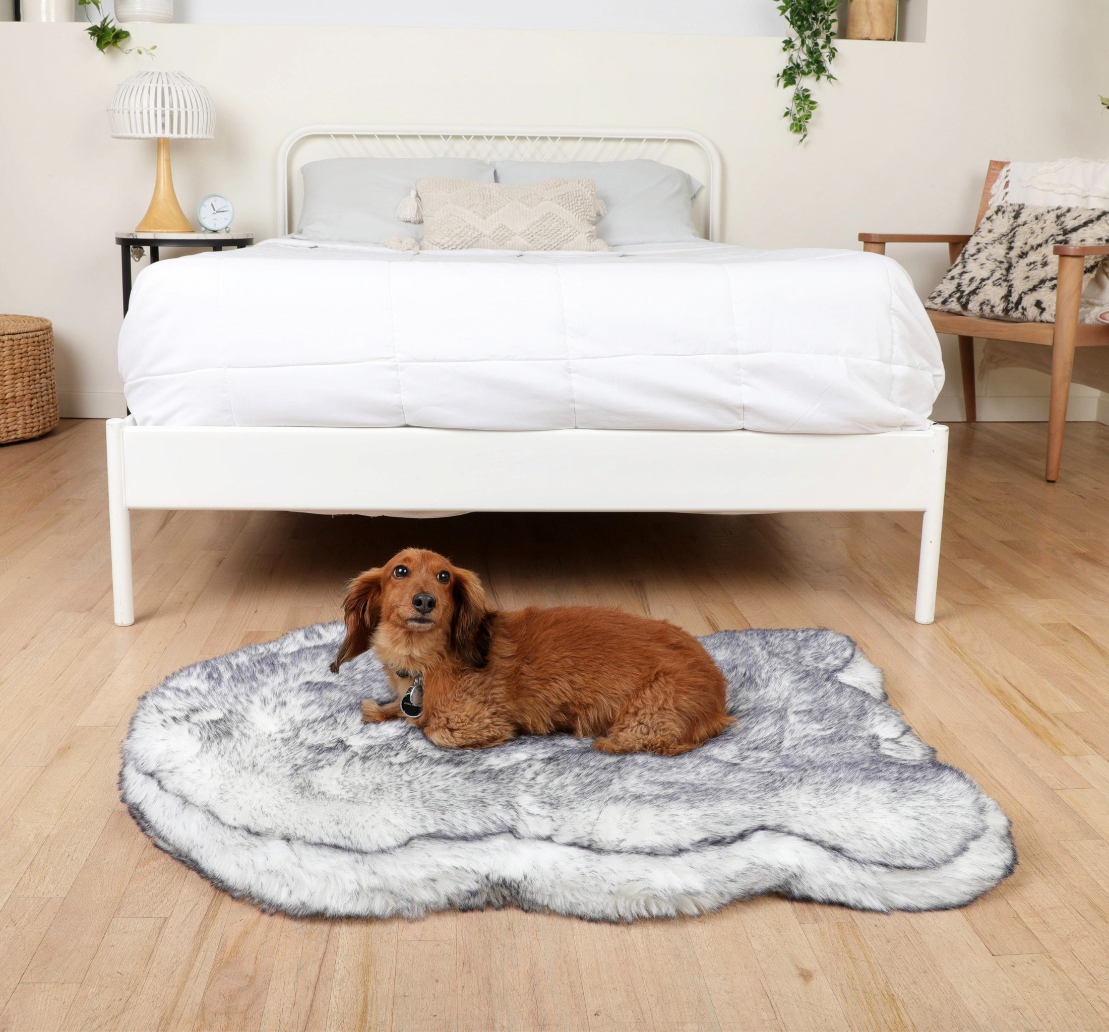 PupRug™ Luxe Faux Fur Orthopedic Dog Bed - Ultra Plush Arctic Fox、mySite、solidvoid