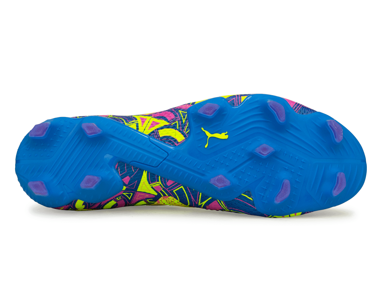 PUMA Men's Future Ultimate Energy FG/AG Blue/Yellow/Pink、mySite、noshort