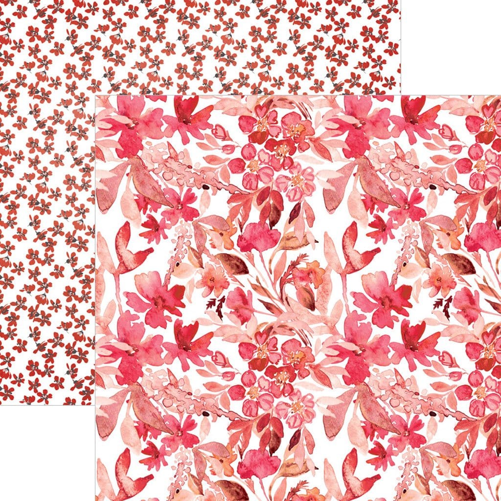  Scrapbook Paper - Red Watercolor Floral、mySite、ghnorth