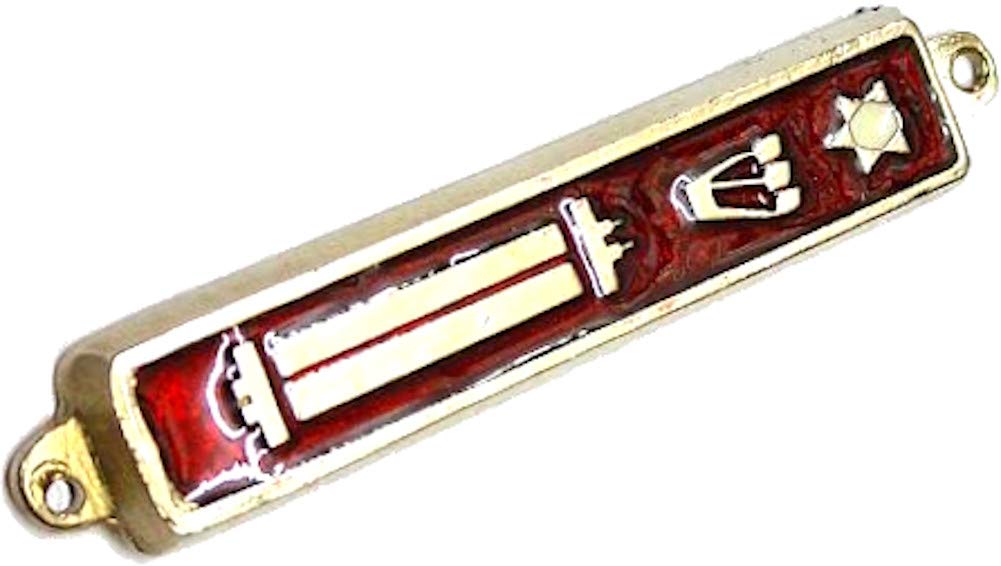 Holy Land Market Gold Plated 10 Commandments Mezuzah with Scroll Inside (Cavity in Back is About 3 Inches)、mySite、topwebapps