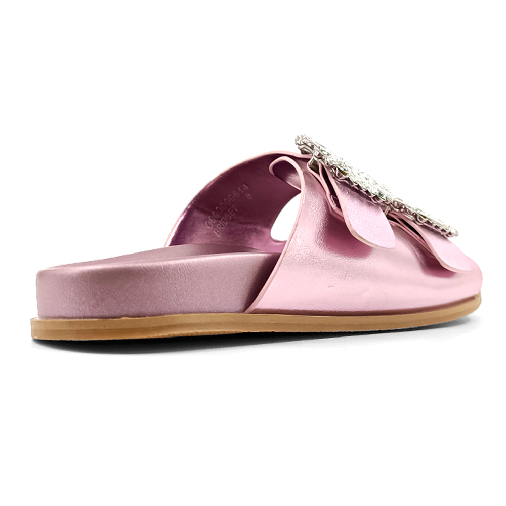 Bridget Metallic Rhinestone Slide Sandals、mySite、gtrtttuynbv