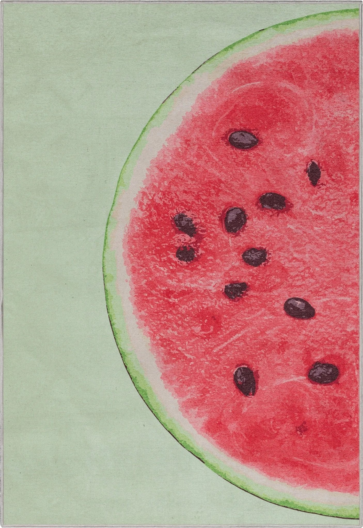 Half Watermelon Novelty Red Lime Flat-Weave Rug、mySite、gigharbornorthrealestate