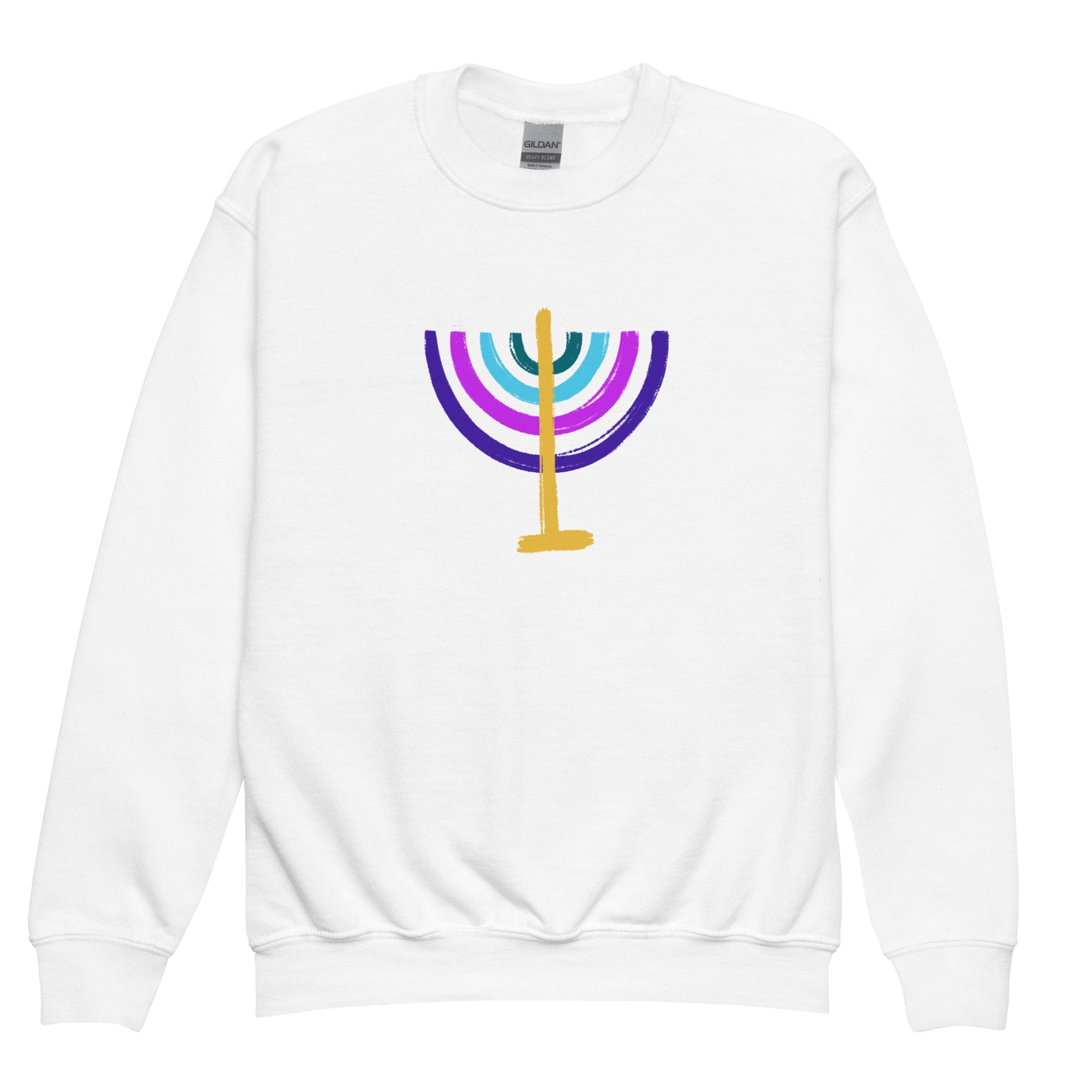 Colorful Menorah Kids Crewneck Sweatshirt、mySite、topwebapps