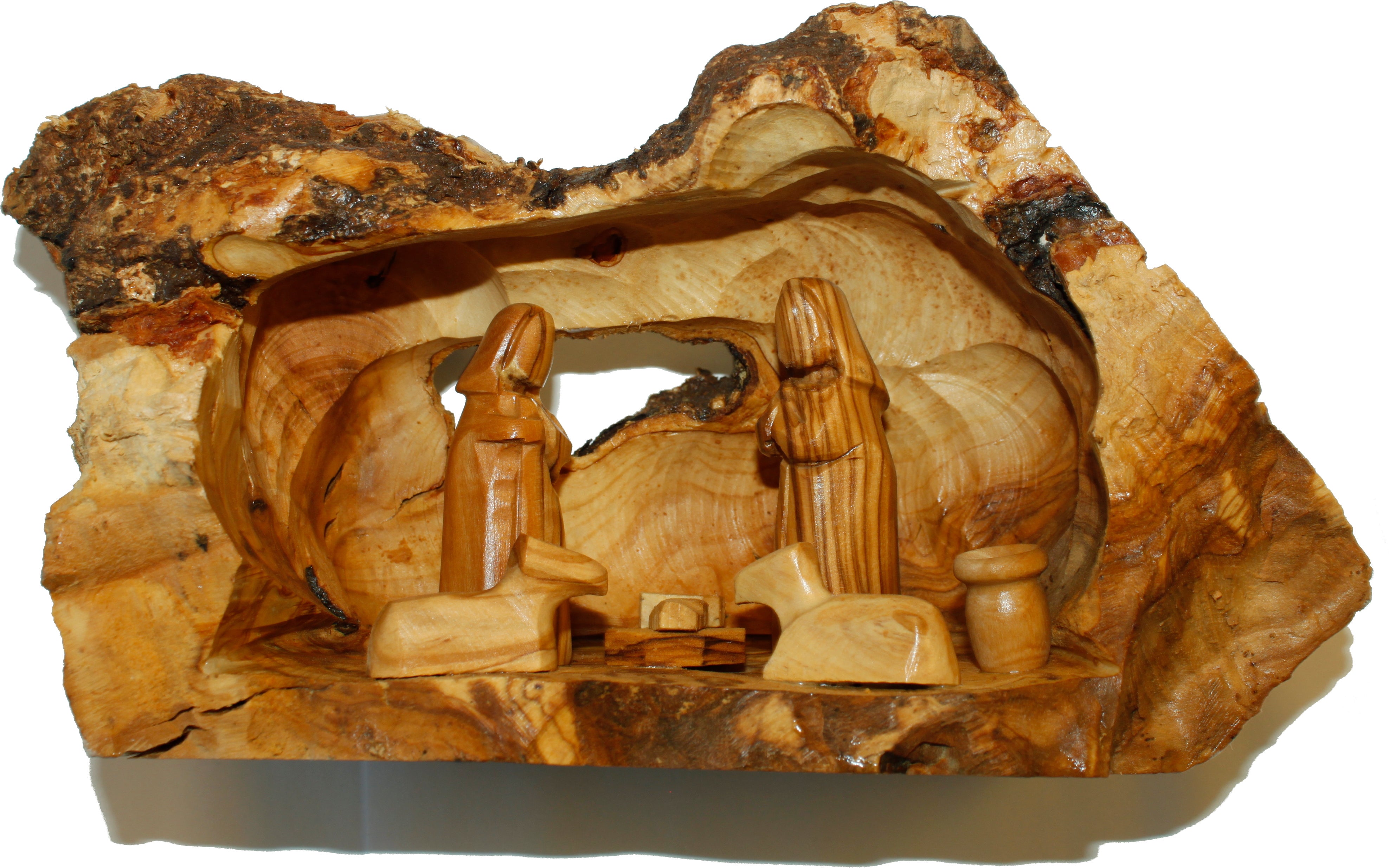 Holy Land Market Unique Olive Wood Nativity Set with Carved in by Hand Rustic Stable - no Two Alike、mySite、topwebapps