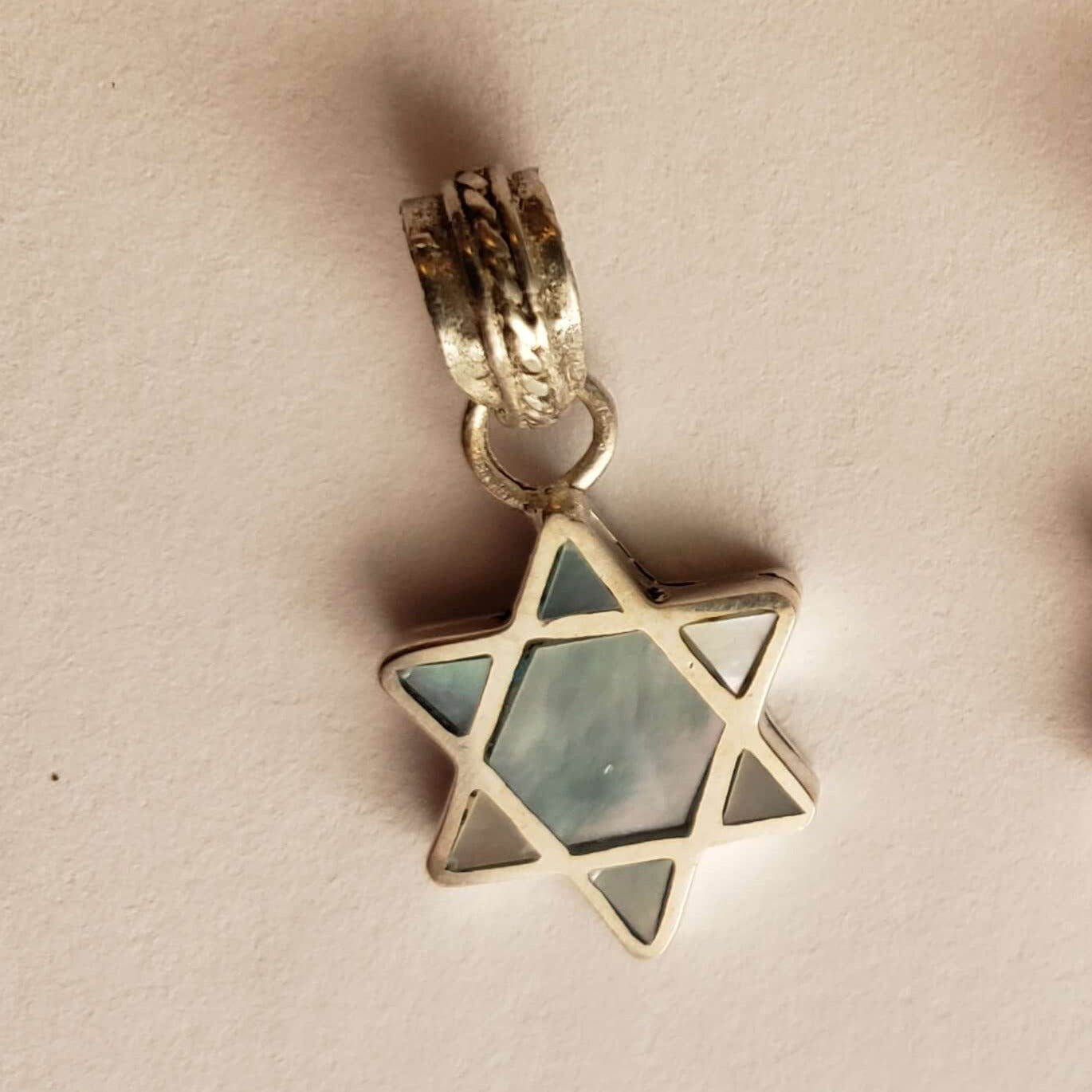 Sterling Silver and Shell Mini Star of David Necklace - Choice of Color、mySite、topwebapps