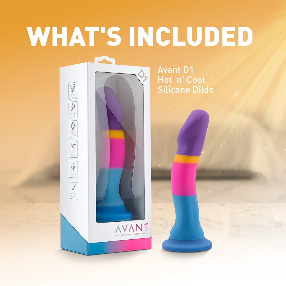Avant By Blush® | Hot 'n' Cool D1: Artisan 7 Inch Curved G-Spot Dildo with Suction Cup Base - Elegantly Made with Smooth Ultrasilk® Purio™ Silicone、mySite、bottomscart