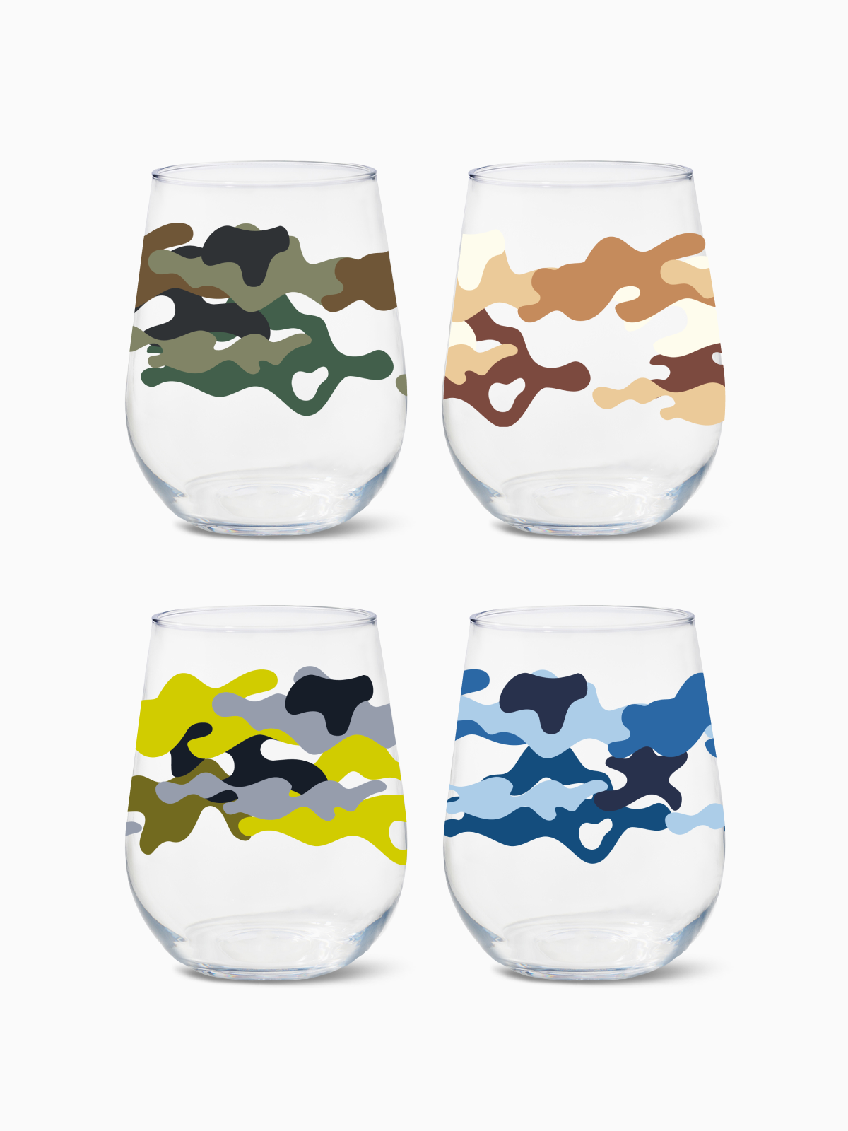 Camo - RESERVE 16oz Stemless Wine Tritan Copolyester Glass、mySite、camillekostekn