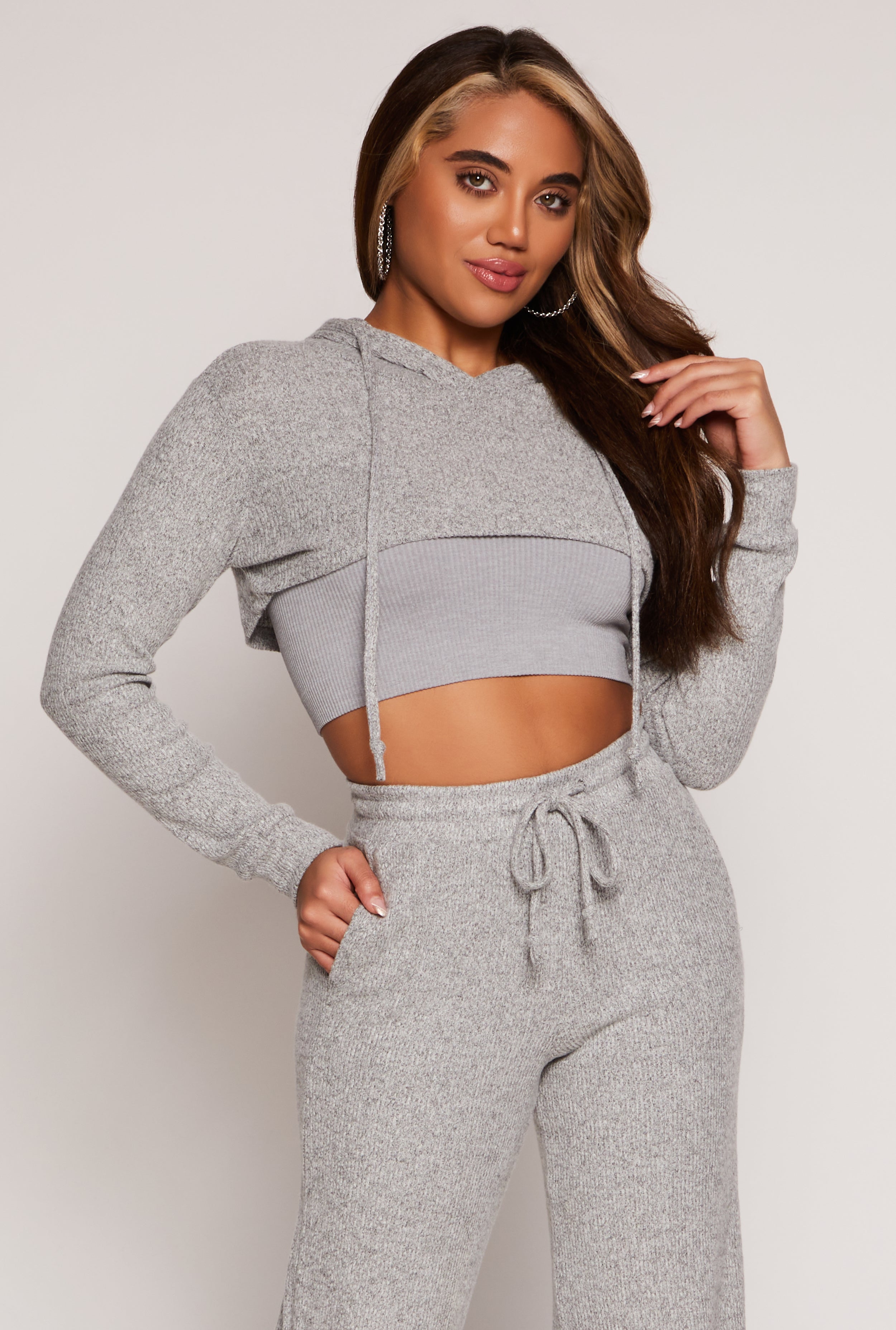 Daisy Ribbed Knit Hooded Shrug、mySite、camillekostekn