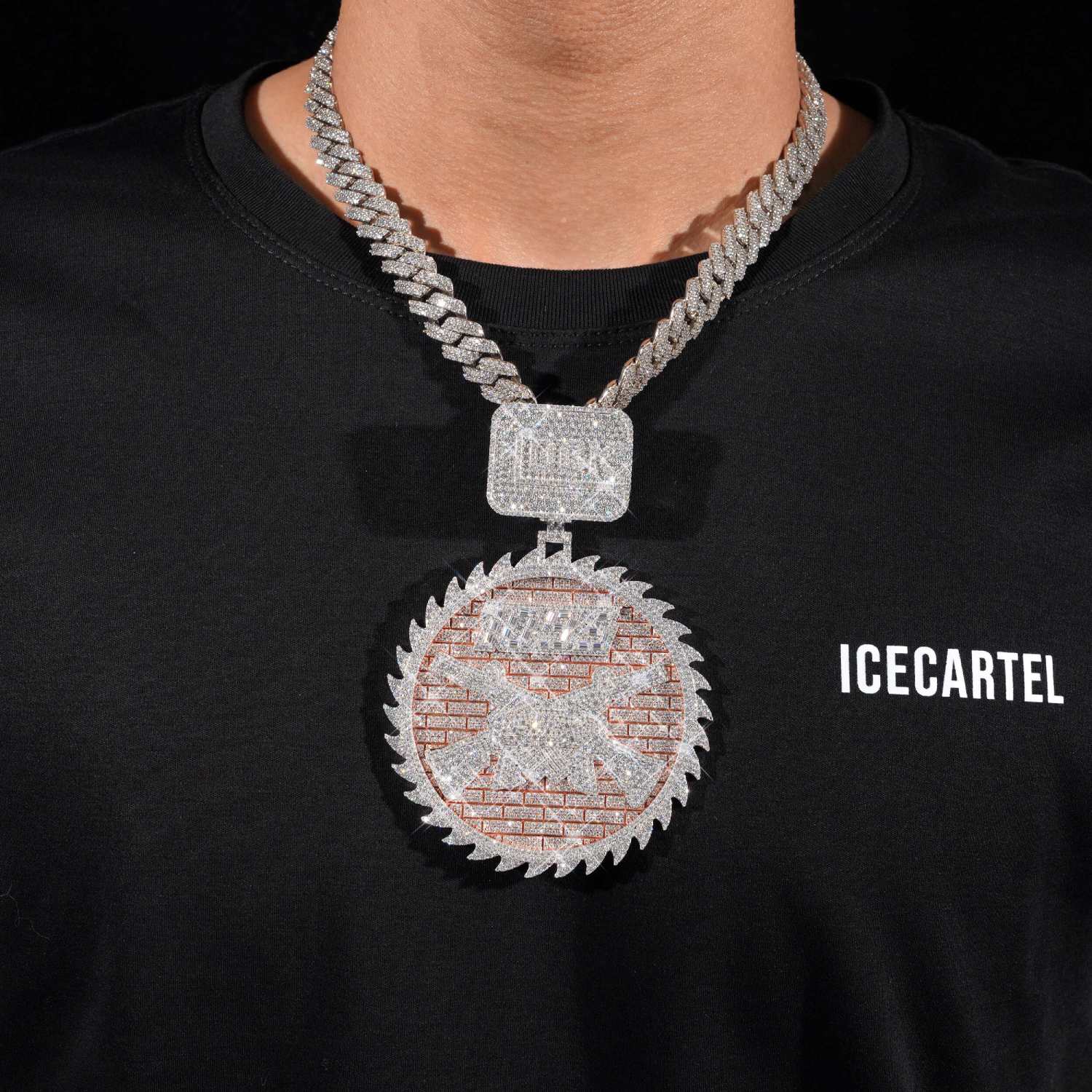 AK Custom Moissanite Circle Pendant 14K Gold、mySite、hinf8tx79