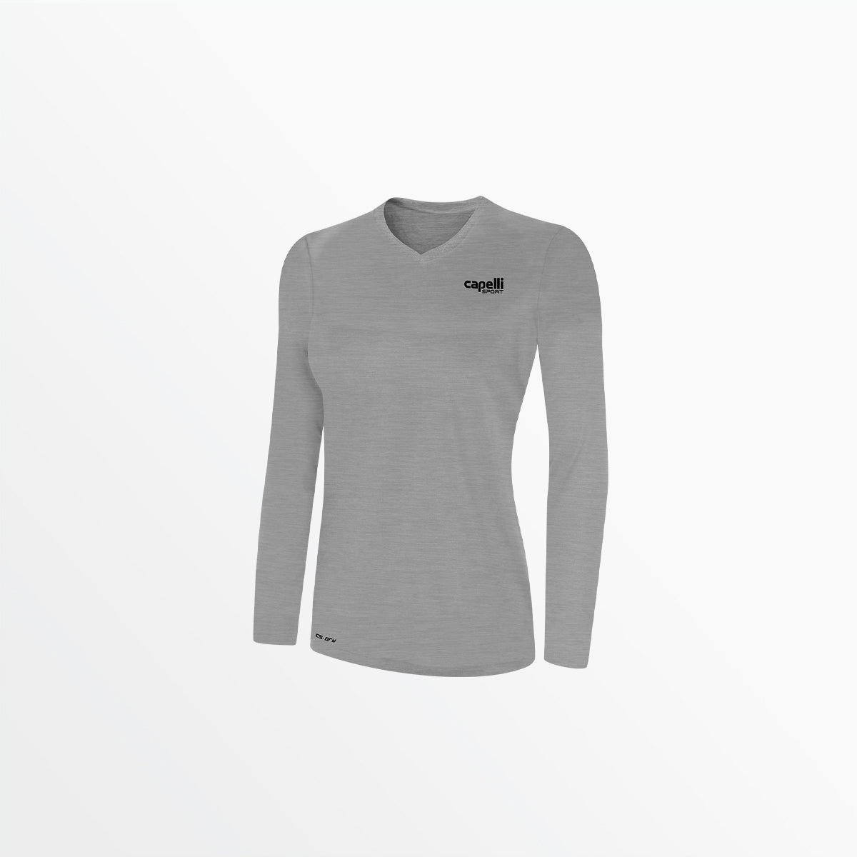 WOMEN'S V-NECK LONG SLEEVE POLY TEE