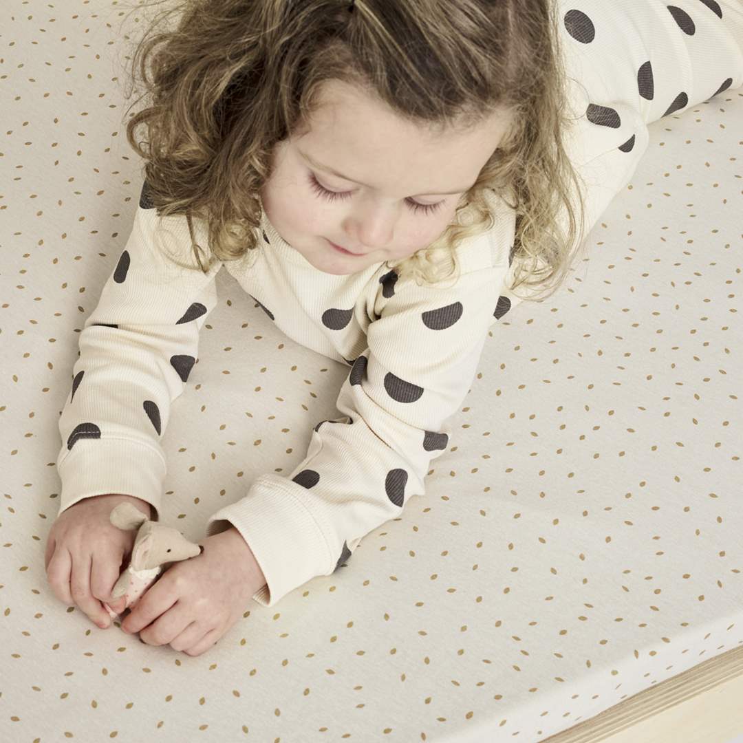  The Little Green Sheep Organic Cot & Cot Bed Fitted Sheet - Linen Rice、mySite、merchandisen