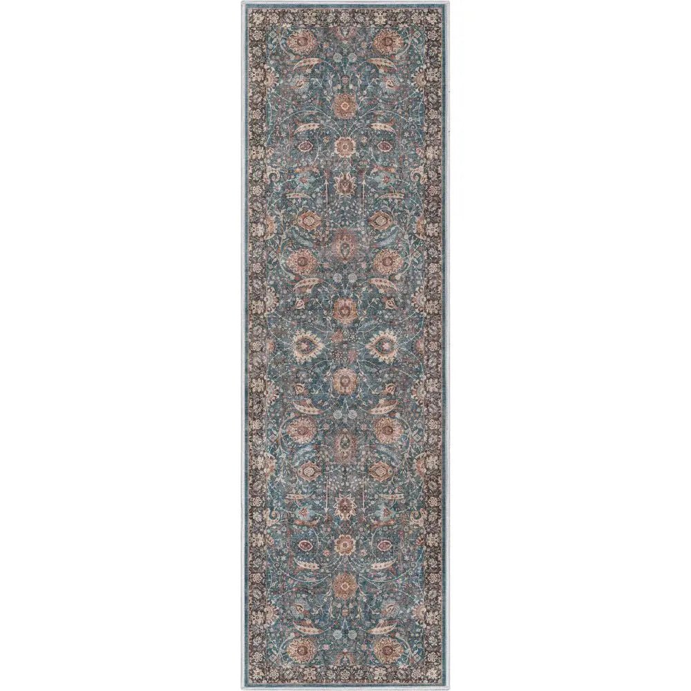 Liana Vintage Oriental Teal Flat-Weave Rug、mySite、gigharbornorthrealestate