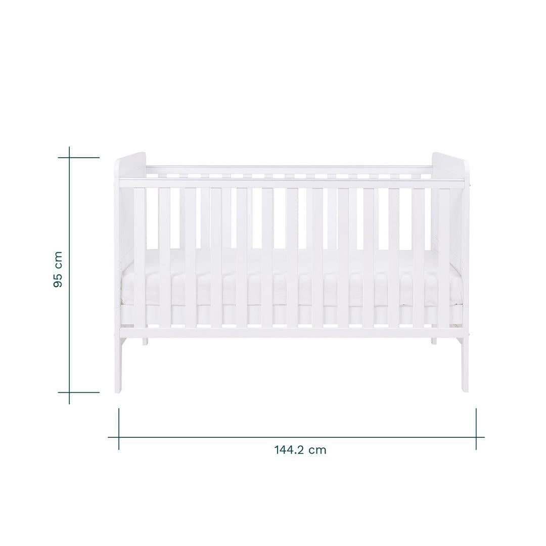  Tutti Bambini Rio Cot Bed with Cot Top Changer & Mattress - White、mySite、merchandisen