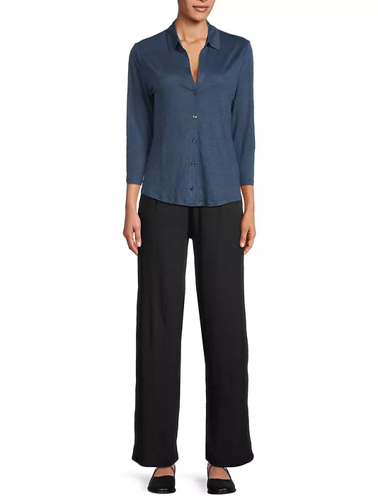 Majestic Filatures Stretch Linen 3/4 Sleeve Shirt、mySite、noshort