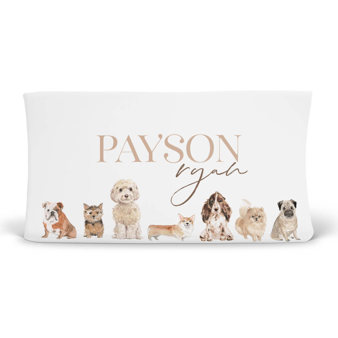  Puppy Love Personalized Changing Pad Cover、mySite、layawaytickets