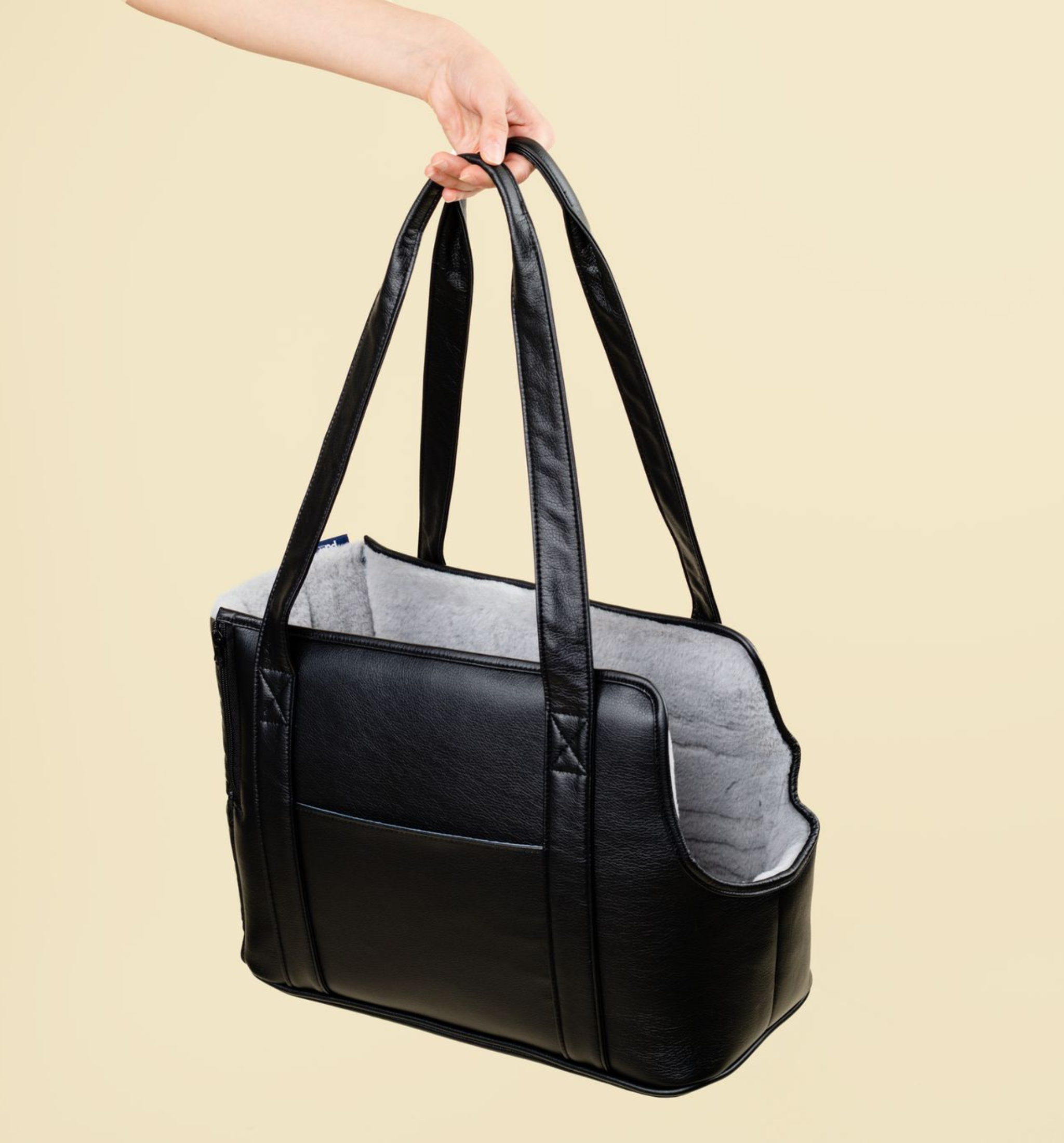 PupTote™ 3-in-1 Faux Leather Dog Carrier Bag - Black、mySite、solidvoid