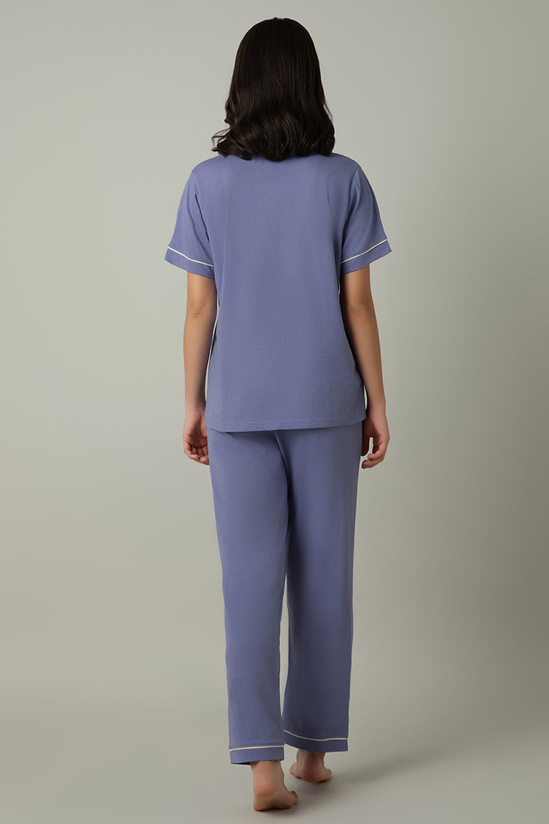  Sleep Button Down PJ Set - Lavender Violet、mySite、justintrudeaud