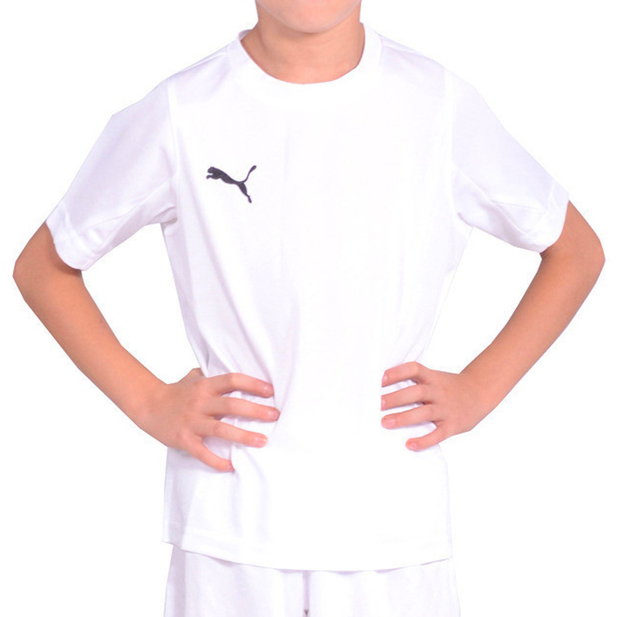 PUMA Kids Team Shirt White/Navy、mySite、noshort