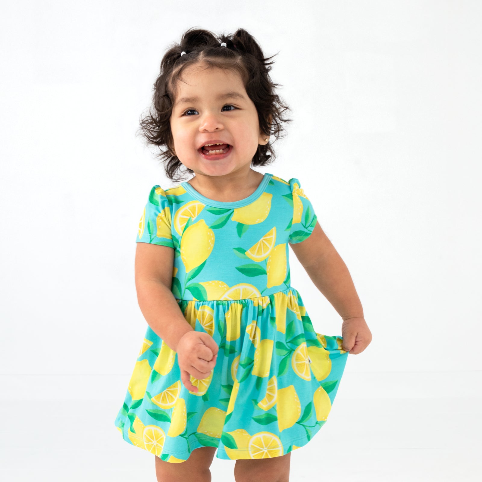 Blue Sunny Citrus Skater Dress with Bodysuit、mySite、g9winljtr