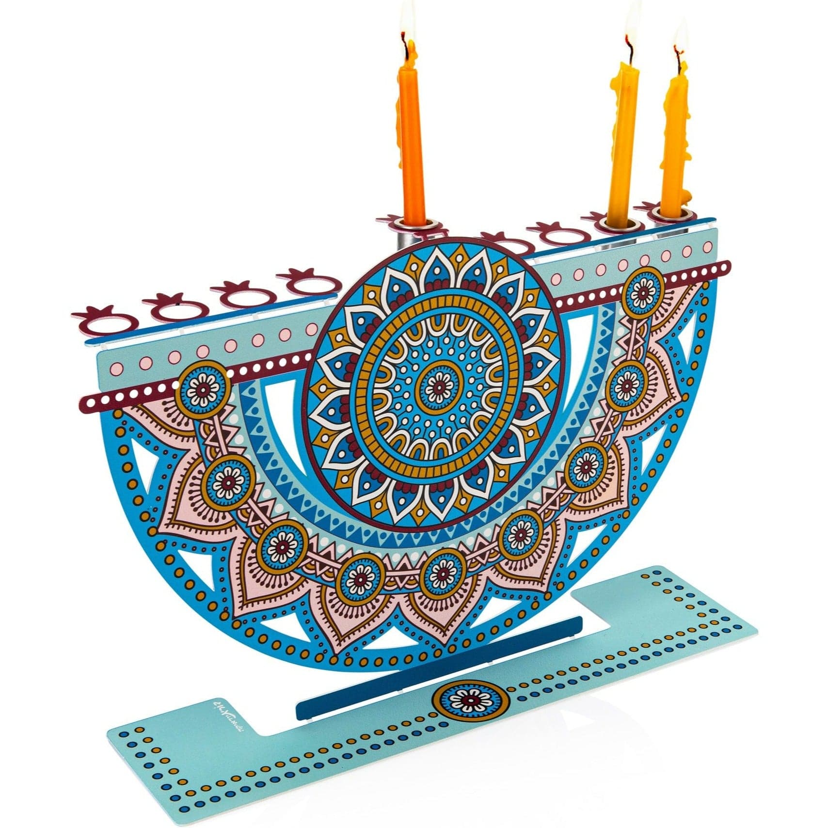 Colorful Metal Menorah - Oil or Wax Candles、mySite、topwebapps
