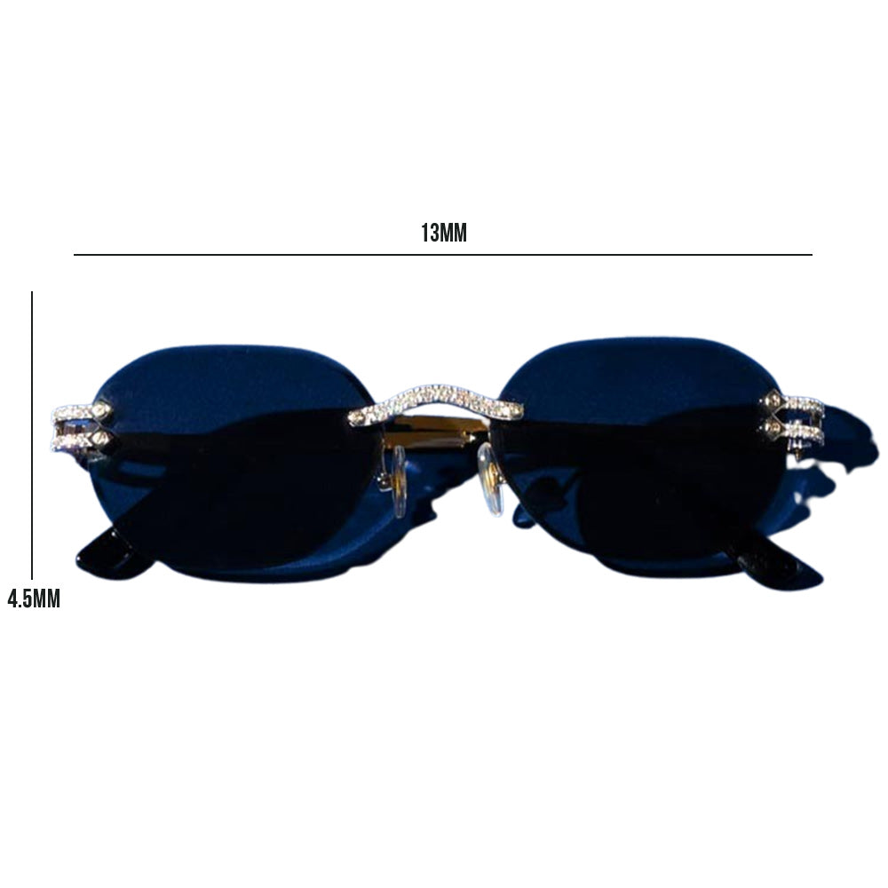 Moissanite Rimless Wayfarer Sunglasses 14K Gold、mySite、hinf8tx79