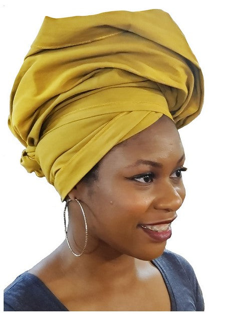 Gold Cotton African Head Wrap、mySite、solidvoid
