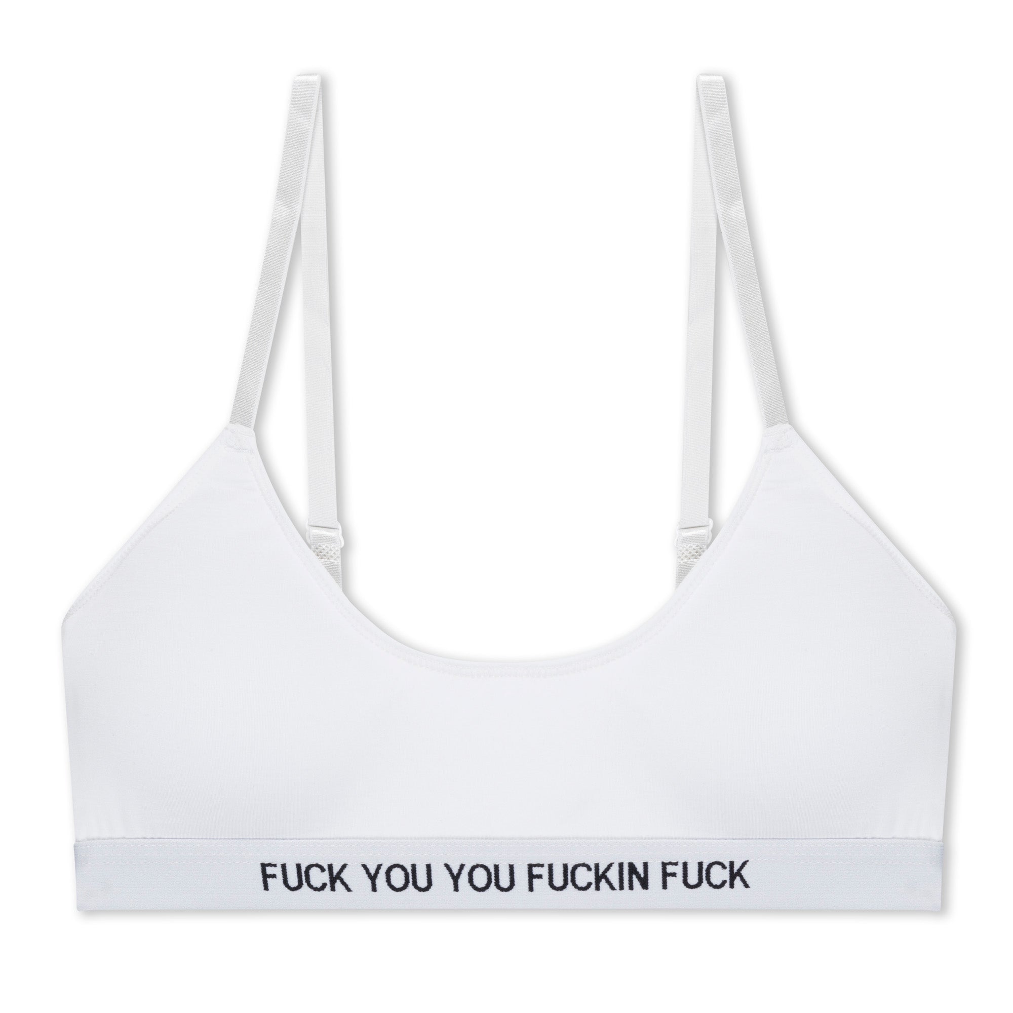  Fuckin Fuck Bralette (White)、mySite、merchandisen