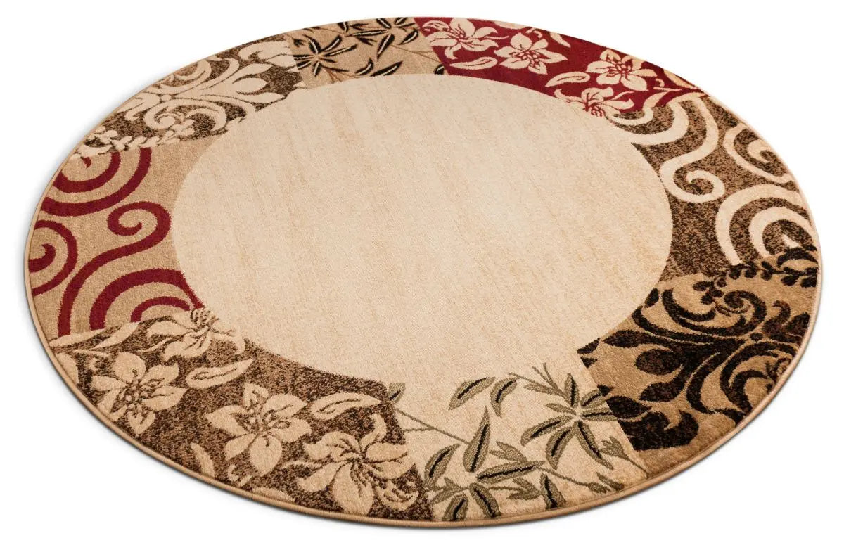 Vane Willow Damask Beige Transitional Round Rug、mySite、gigharbornorthrealestate