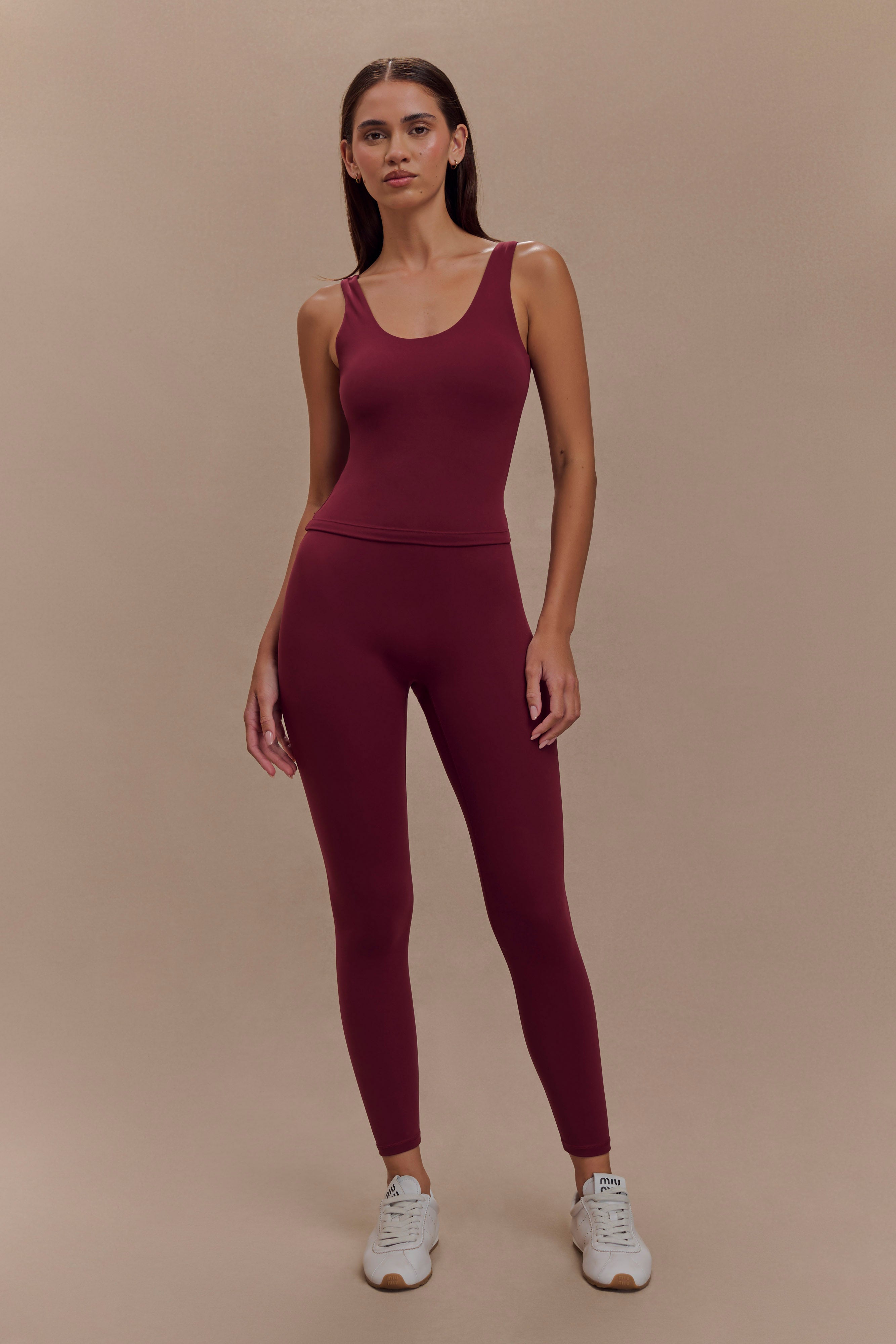Callie Active Leggings - Burgundy、mySite、solidvoid