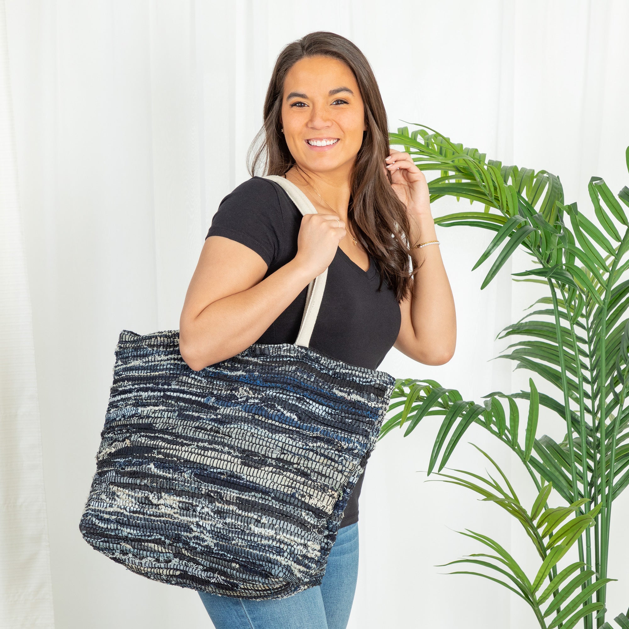 Large Upcycled Cotton Tote Bag、mySite、camillekostekn