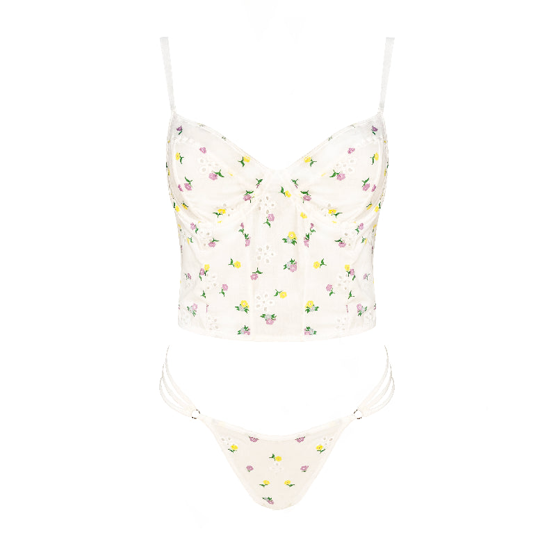 Y2K Bustier Bra Top & Underwear Set、mySite、bengalsvssteelers