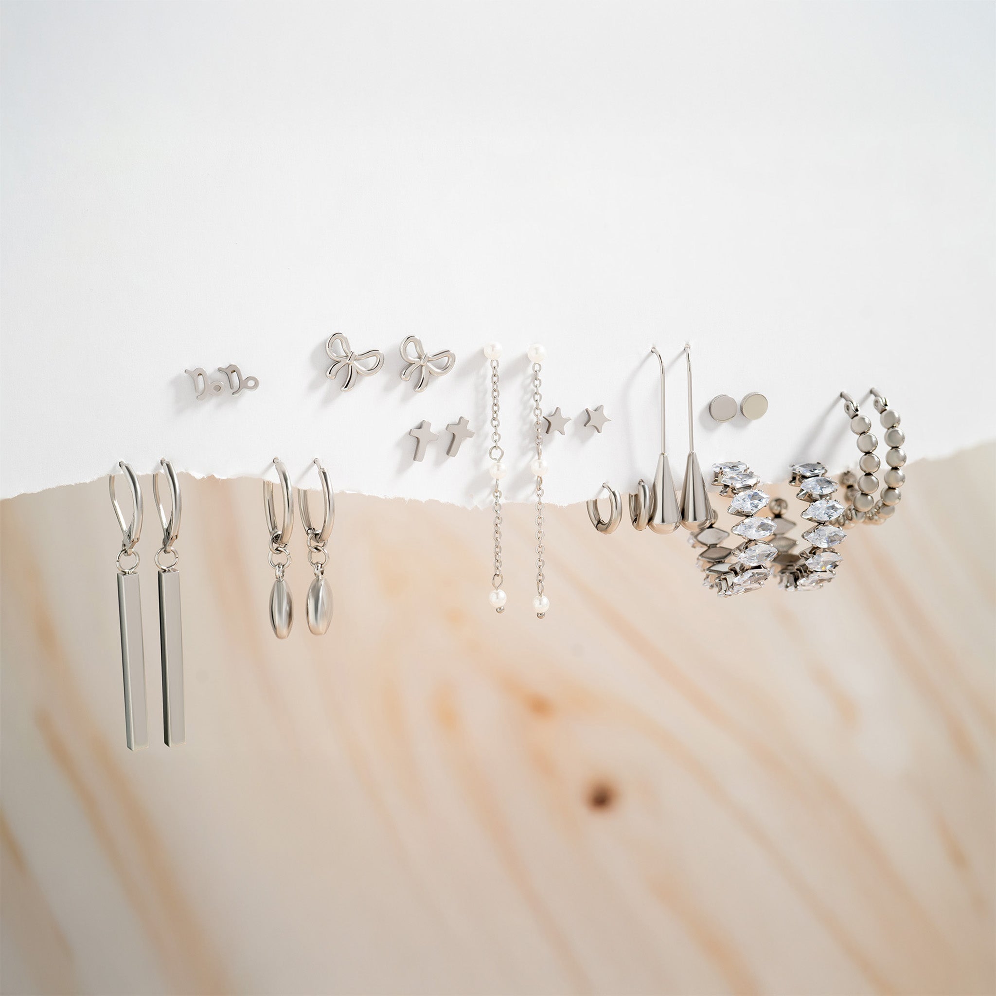 18K Gold PVD Stainless Steel Marquis CZ Stone Hoop Earrings / ERJ0069、mySite、dreamappss