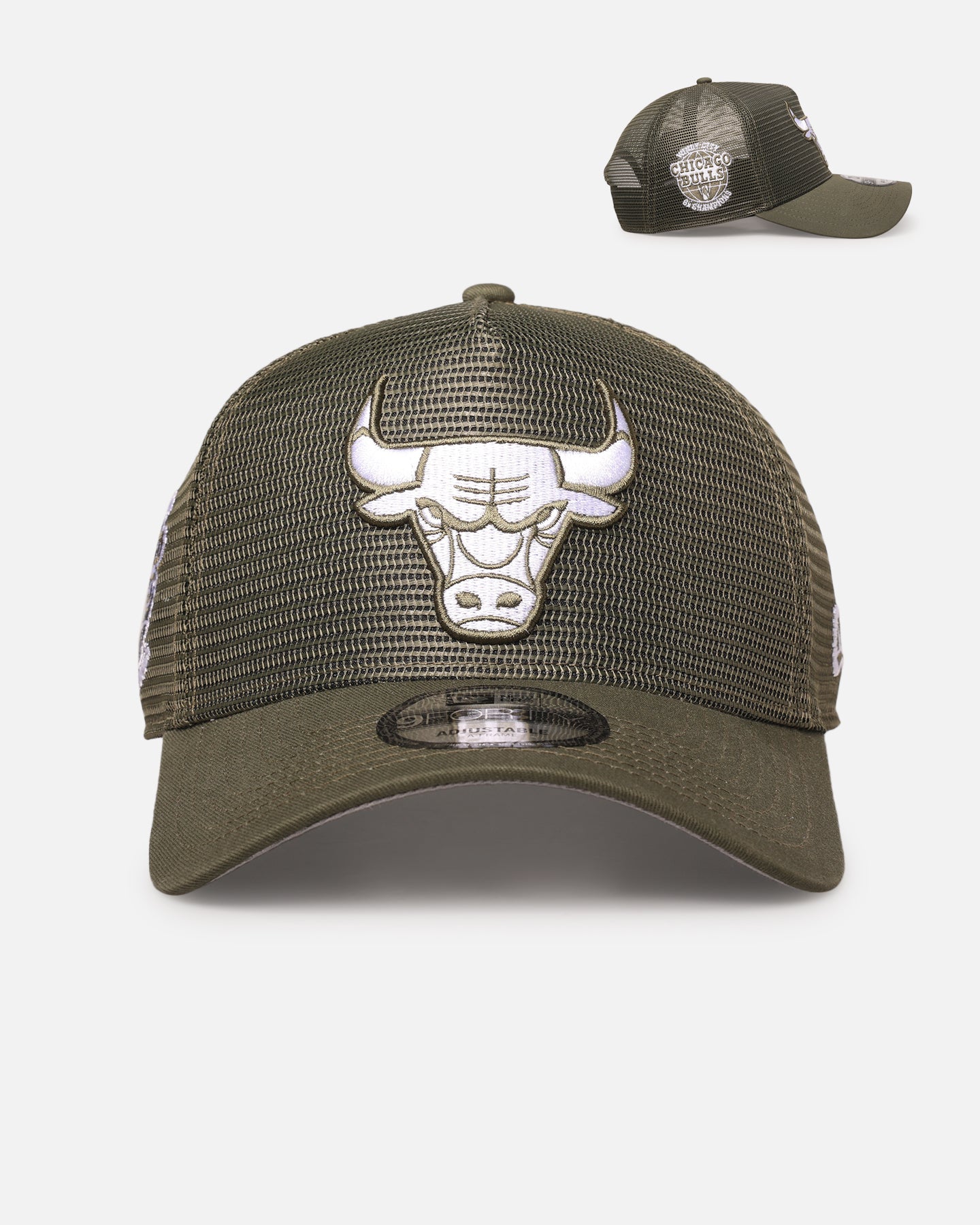 New Era Chicago Bulls 'Polychromatic Mesh' 9FORTY A-Frame Snapback New Olive、mySite、zt4zffjzw
