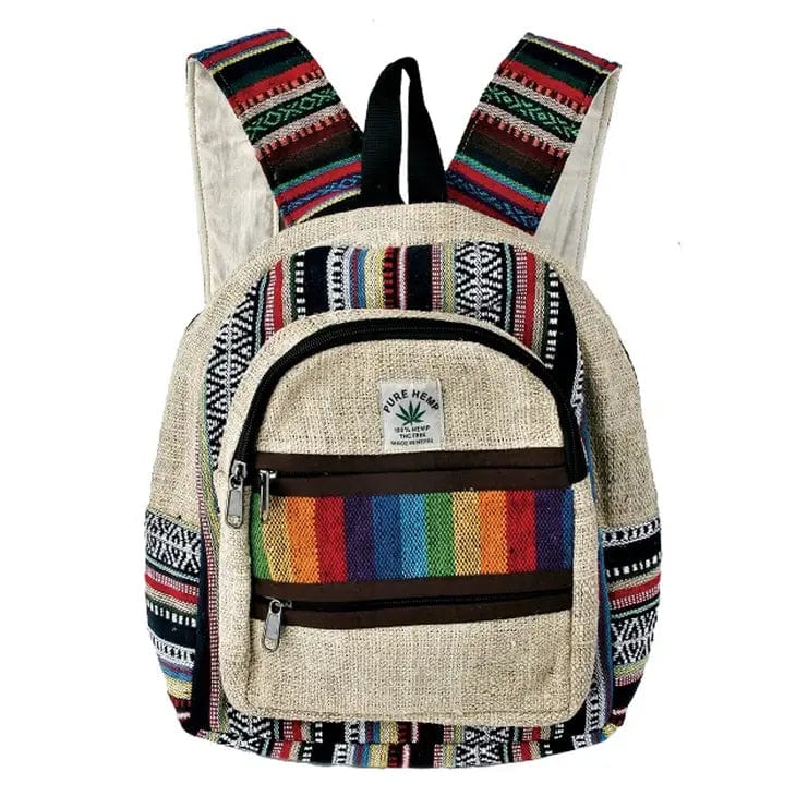 Handmade in Nepal Rainbow Back Pack-Medium、mySite、g9winljtr