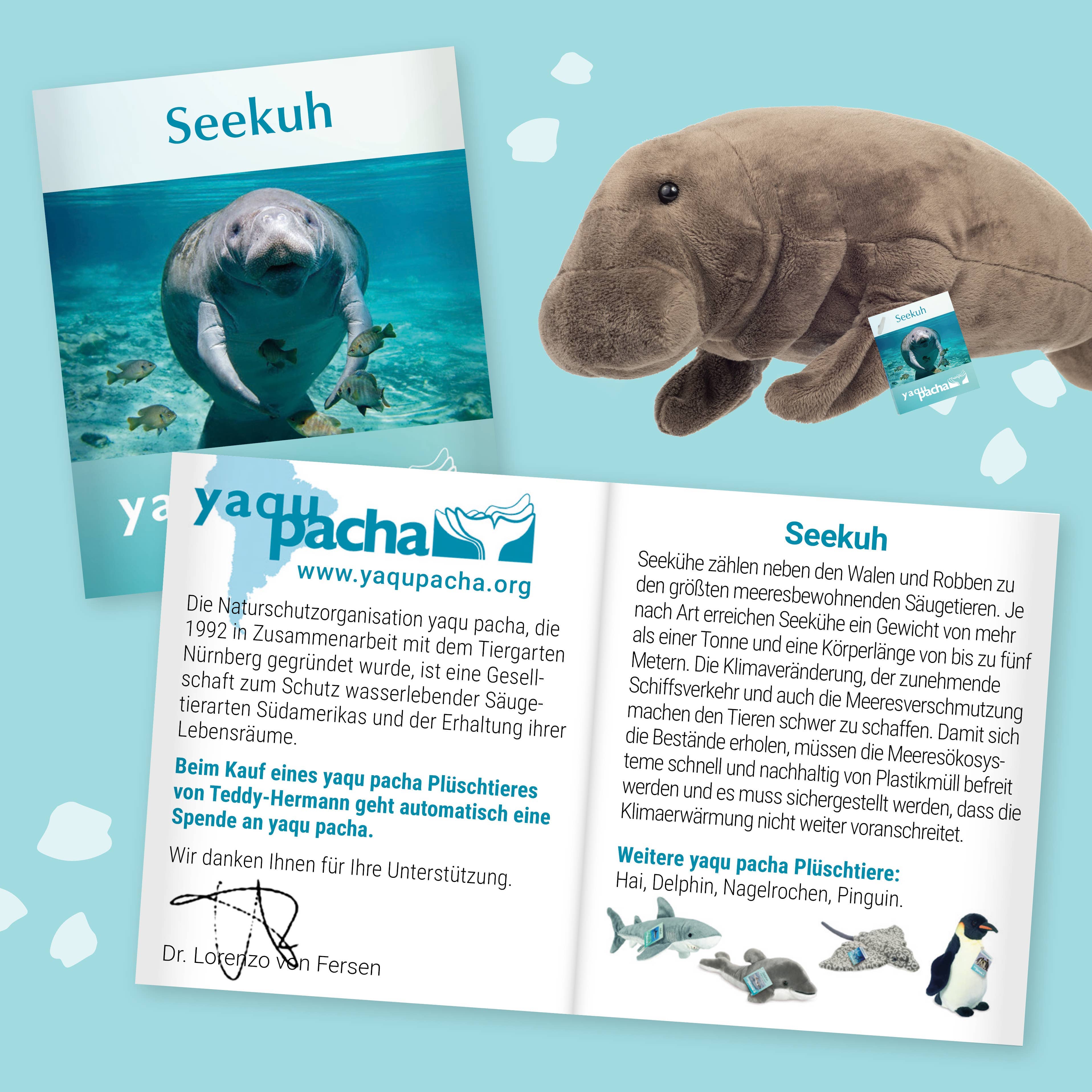 Realistic Plush Stuffed Manatee 40 cm - Eco-Friendly by Teddy Hermann、mySite、g9winljtr