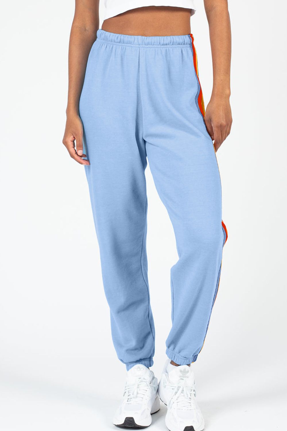  Contrast Striped Elastic Waist Active Pants、mySite、justintrudeaud