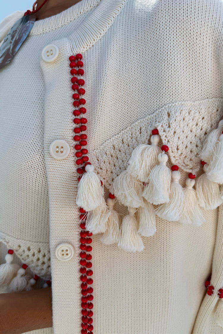 Ivory and Red Harper Cardigan、mySite、solidvoid