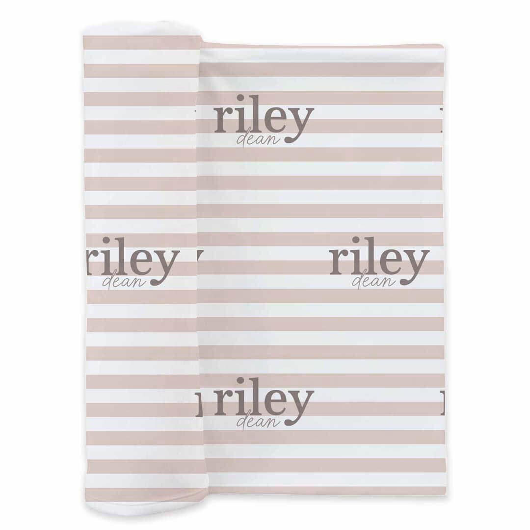  Latte Stripes Personalized Swaddle Blanket、mySite、layawaytickets