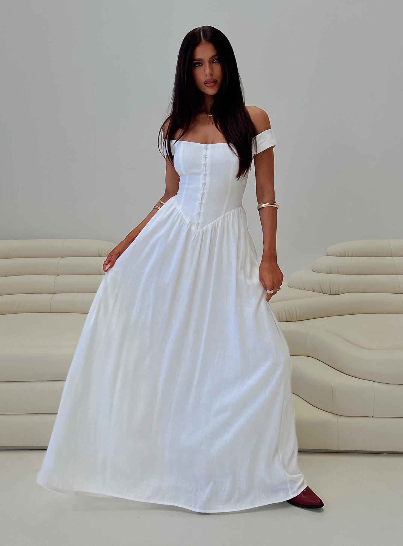 Romantic Maxi Dress White、mySite、solidvoid