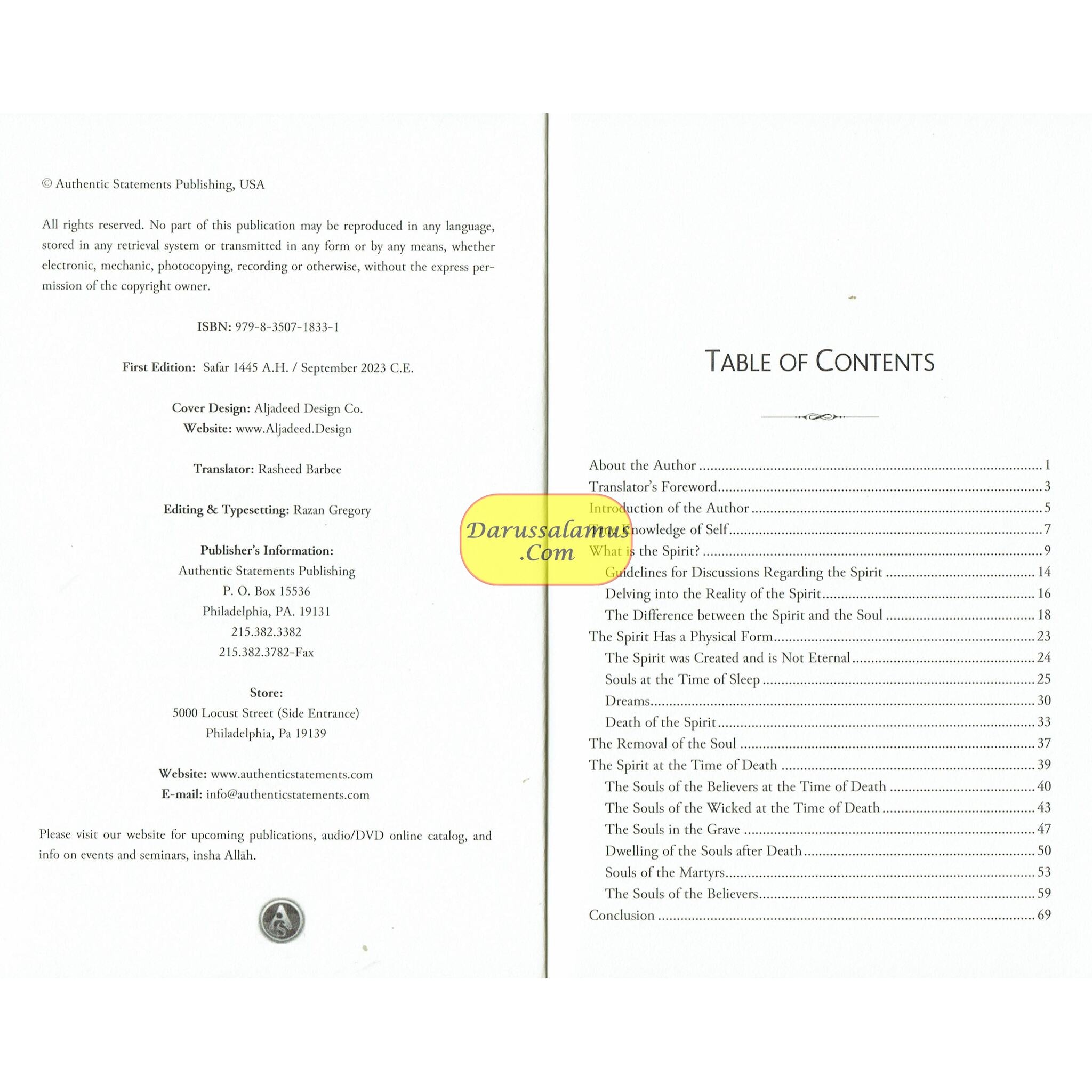 Wandering of Spirits and Souls by Shaykh Mart ibn Yusuf、mySite、topwebapps